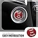 Hugwits Push Start Button Cover, 26mm Hard Carbon Fiber Start Stop Button Cover, Scratch-Proof Engine Start Stop Button Covers, Universal for Most Cars SUVs (Red)