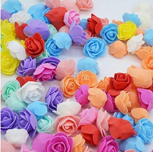 GENERIC Foam Artificial Flower Roses 3 cm for Craft Party Decoration (50 Pcs Mix Color)