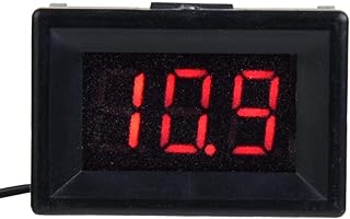 DC Voltmeter, Walfront Digital Voltmeter 2 Wire DC 2.4-30V 0.36 Inch LCD Display Panel Voltage Current Tester Meter Waterproof Shell Reverse Protection(Red)