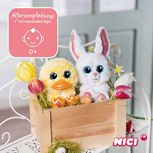 NICI Glubschis: Das Original – Glubschis Hase Spotties 15cm –Kuscheltier Hase mit großen Augen – Flauschiges Plüschtier mit großen Glitzeraugen – Schmusetier für Kuscheltierliebhaber