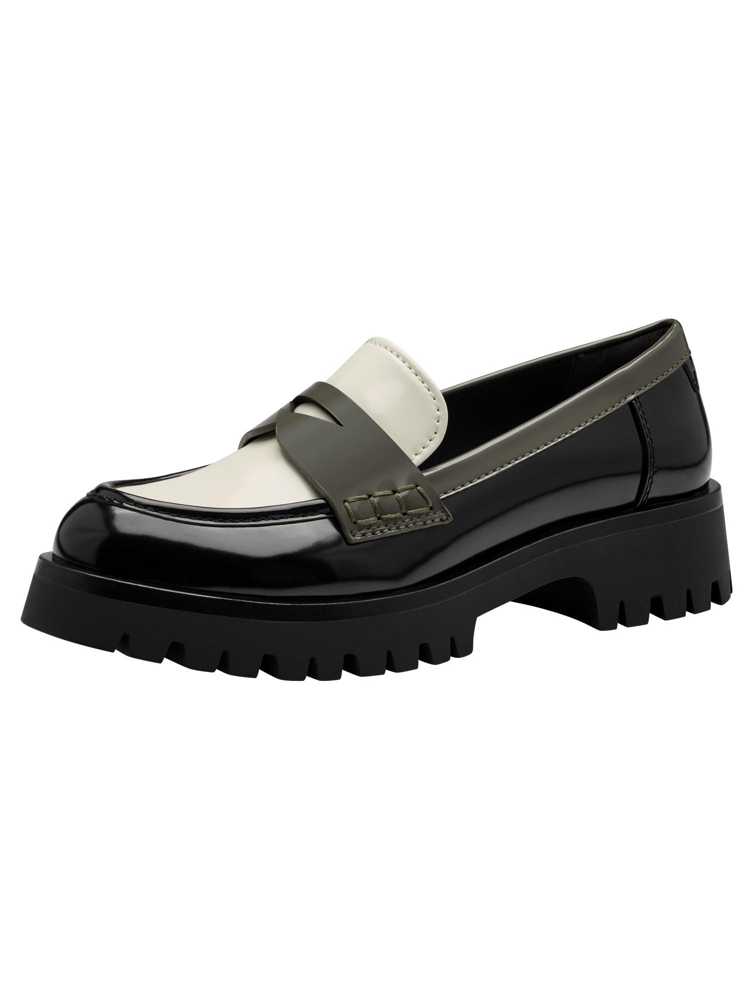 Tamaris Women' 1-24332-43 Loafer, Olive Combined, 7.5 UK