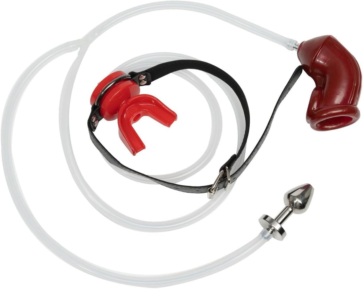Adjustable Open Mouth Plug SM Master and Servant Game Props Male Silicone Chastity Cage Chastity Set Metal Hollow Anal Plug Set Couples Pleasure Sex Toy