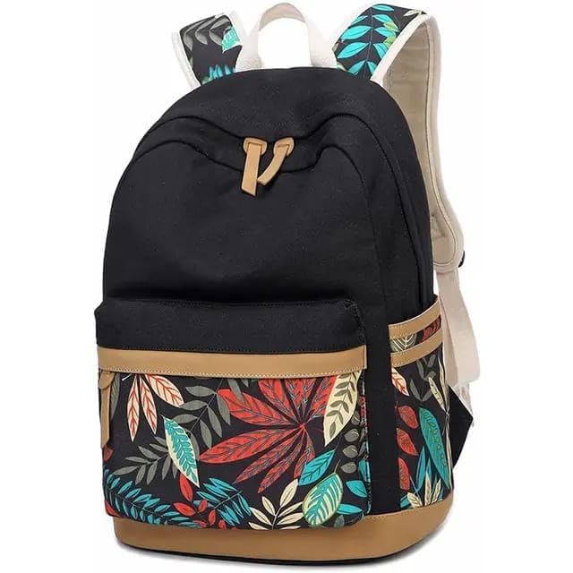jaisom PU Leather Stylish Casual Heart Printed Backpack Daypack for Teen Girls-picture-2
