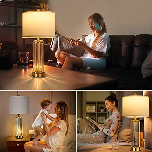 Qimh QMLP164AJ2 Gold Table Lamps For Bedroom Set Of 2 thumb #6