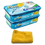 Flash Speed Mop Refills Wipes 48 Wet Cloth Wipes Lemon Scent With Microfiber Cloth Floor Cleaner Mop, Lemon Anti-Bac Household Wet & Dry Hygiene Mops