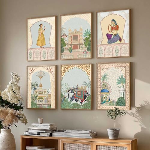 Image of kotart Pichwai Wall Art Theme Digital Painting for Wall Decoration - Wall Art Prints for Living Room Bedroom Office, living room Decor, wall hanging frames (19X25 INCH, D)