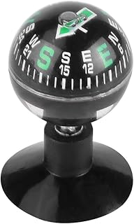 Qiilu Suction Cup Mini Compass, Digital Navigation Compass Ball for Marine Boat Truck Car Outdoor, Pocket Hiking Voyager Compass Ball
