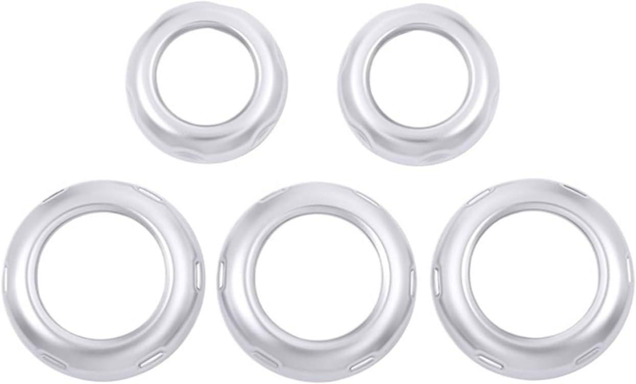 ABS Matte Black Car Air Conditioner Volume Knob Cover Trim Compatible with Land Rover Discovery 4 LR4 2010-2016 Interior Accessories(Silver)