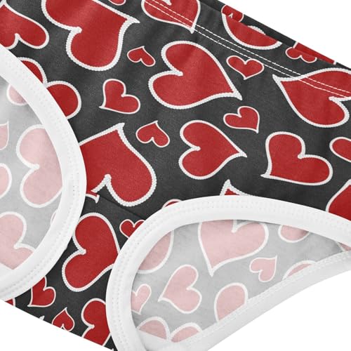 Little Girl Underwear Toddler Panties Kids Undies Valentine's Loving Heart Soft Cotton Briefs 2T-8Y4