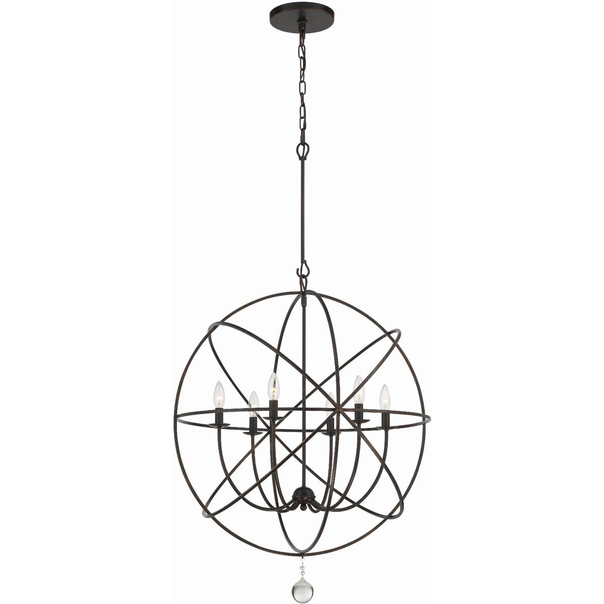 Crystorama Solaris 6 Light Bronze Sphere Chandelier