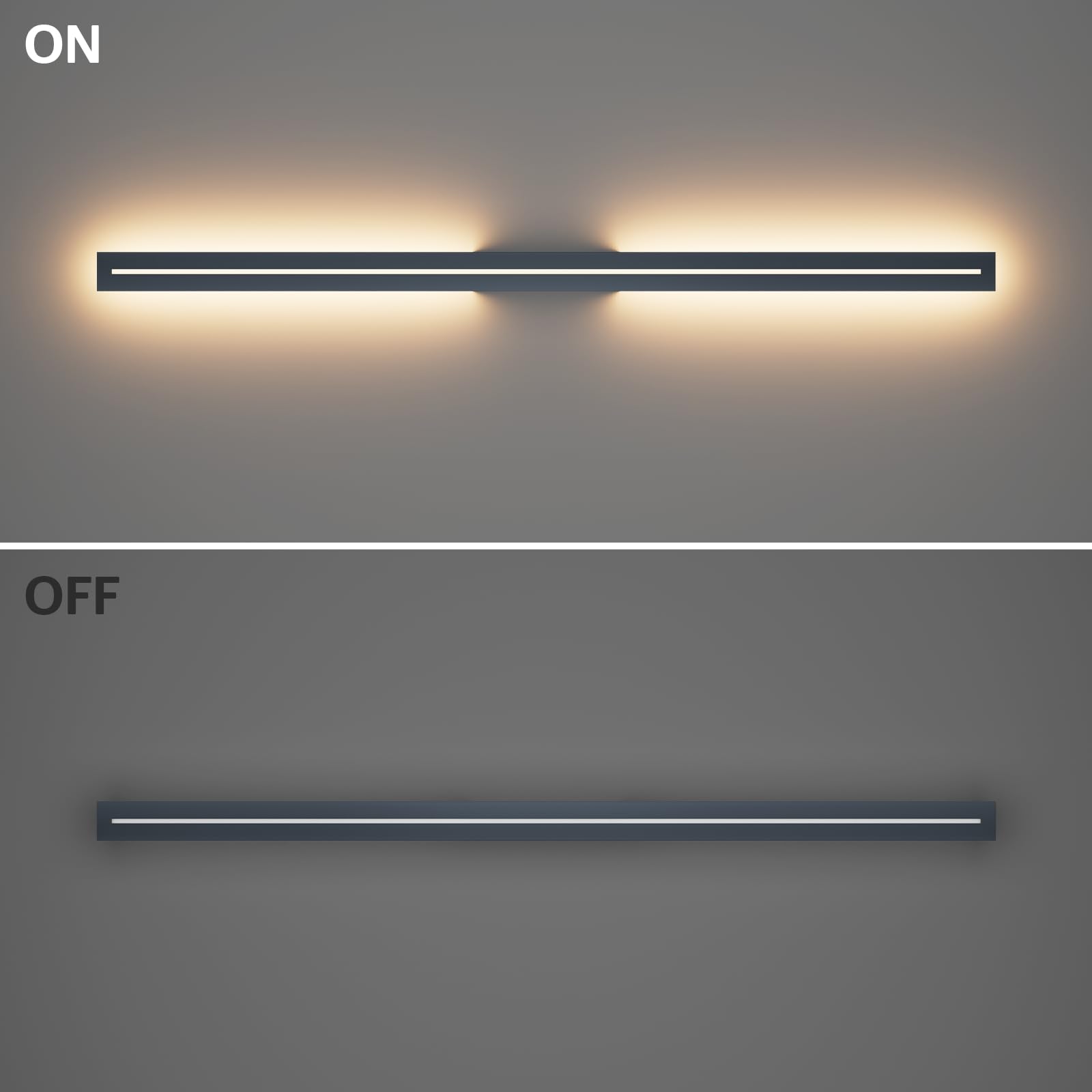 K-Bright Lampada da Parete Esterno/Interno LED 3000K Bianco Caldo IP54 Applique da Parete Esterno 120CM Moderno per Balcone Giardino Veranda Via Garage, Antracite