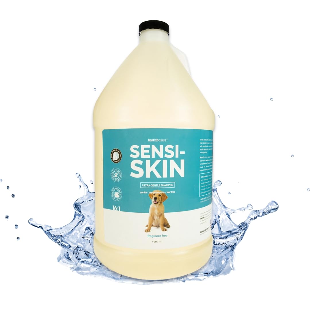 Sensi-Skin Hypoallergenic Dog Shampoo, 1 Gallon, All Natural Ingredients, Sensitive Skin Pet Shampoo, Gentle, No Fragrance, Non-Irritating, For Dogs with Allergies and Dry, Itchy Skin