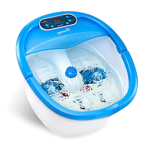 Ivation Foot Spa Massager - Heated Bath, Automatic Massage Rollers, Vibration, Bubbles, Digital Adjustable Temperature Control, 3 Pedicure Attachments