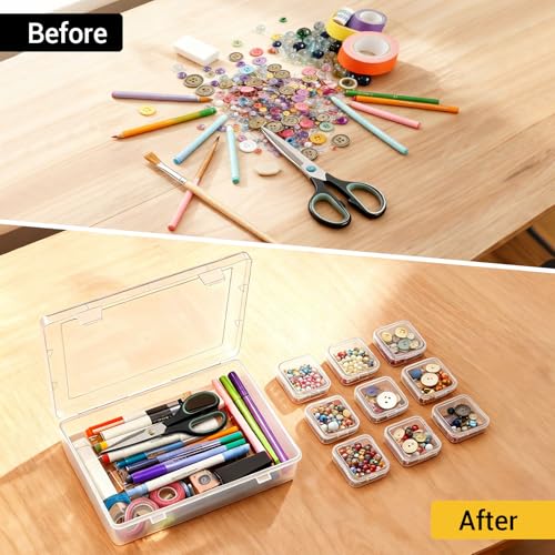 Image of Bead Organizer Box, 30 Pcs Small Beads Storage with 84 Label Stickers, Clear Plastic Small Containers for Jewelry Making, Diamond Painting, DIY Art Crafts, Bracelet Making, Nail Rhinestones, Seeds