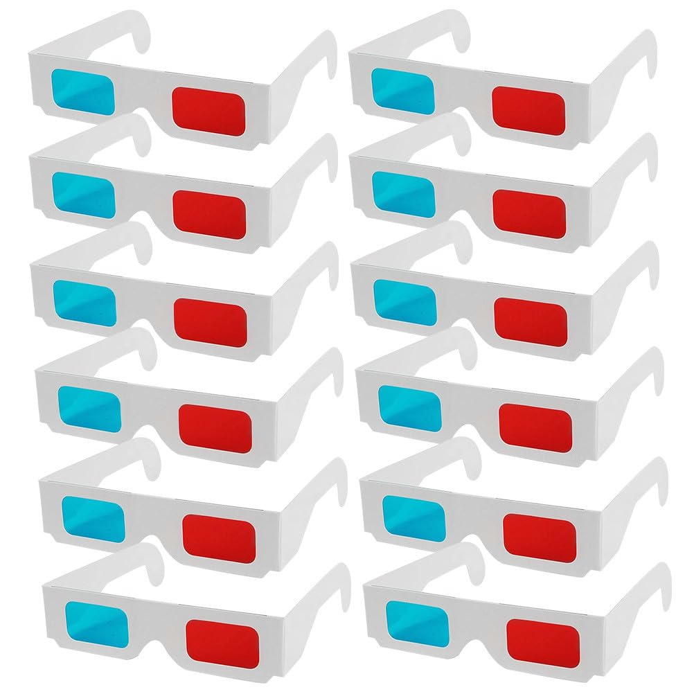EXCEART 70 Piezas Gafas Anaglifo de Papel para Ver Películas Casa Gafas Desechables para Adultos para Cine