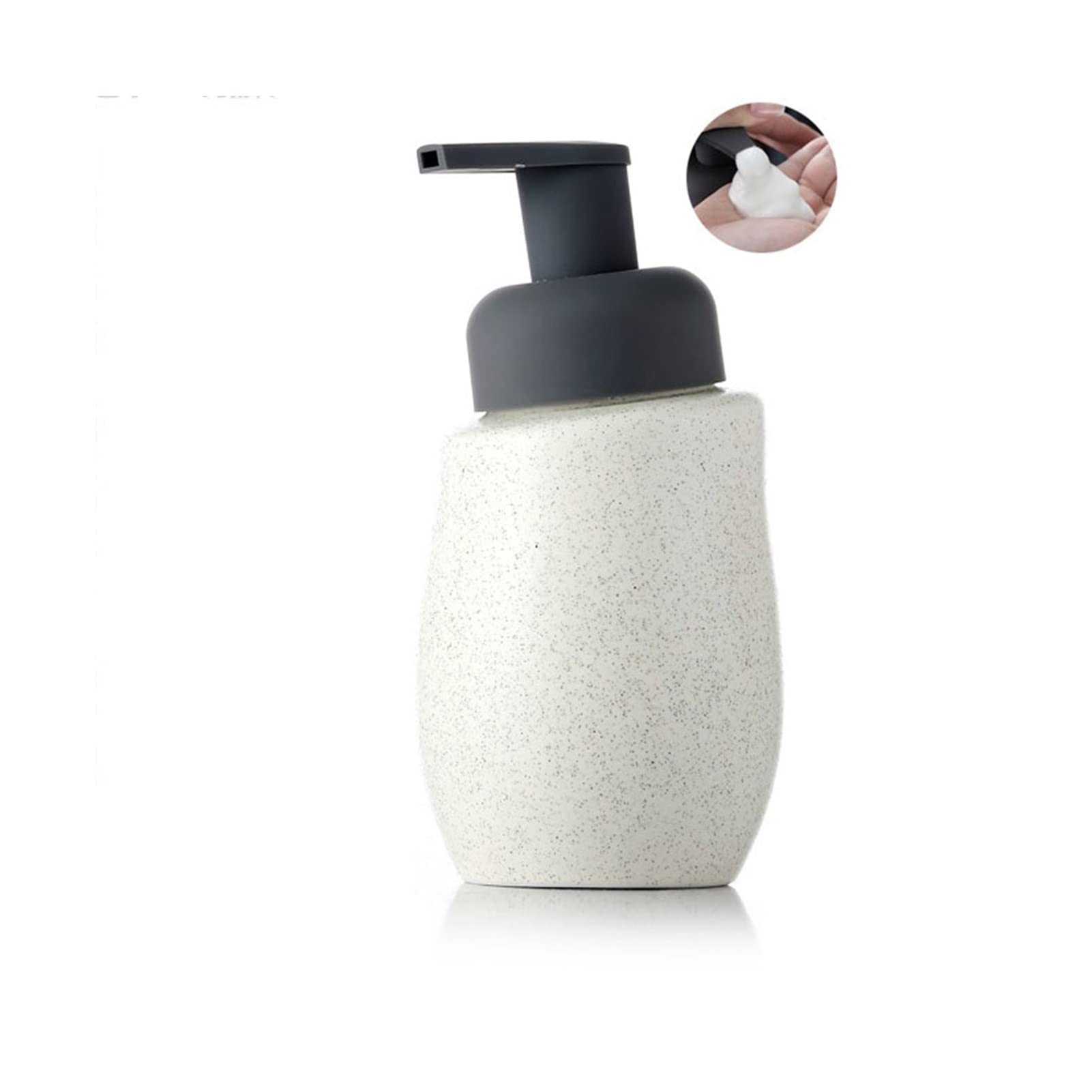 Soap dispenser, Ceramic Household Soap Dispenser Mousse Foam Shampoo Shower Gel Hand Press Bubbler Empty Bottle Kitchen(3)