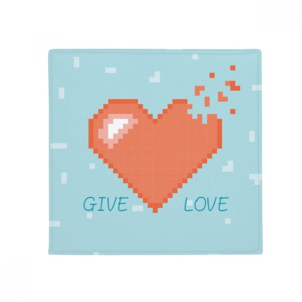 Tapis de sol pixel coeur multicolore une idée cadeau originale 60x60cm