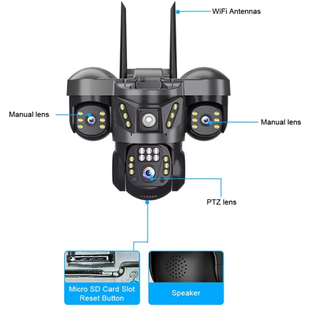 Maizic 4G Security Camera - 3 Lens, HD Outdoor CCTV -4