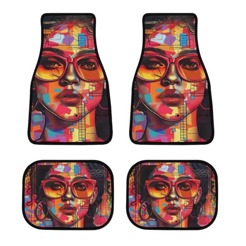 Tapis de sol voiture fille lunettes de soleil auto universel lot de 4