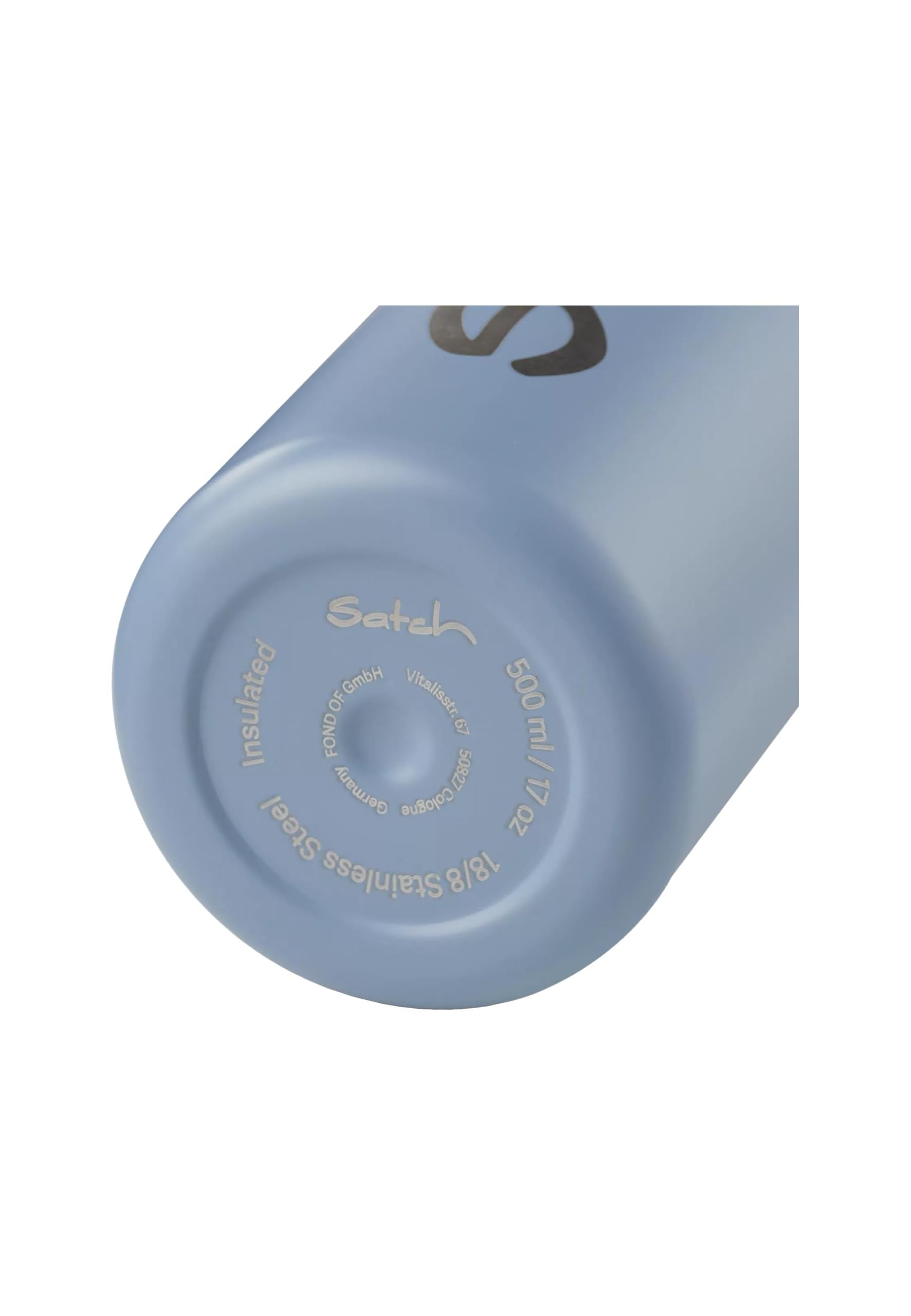 Satch aus Edelstahl BPA-frei 0,5l, Auslaufsicher und Kohlensäure geeignet, für Heiße und Kalte Getränke Nordic Ice Blue - Hellblau