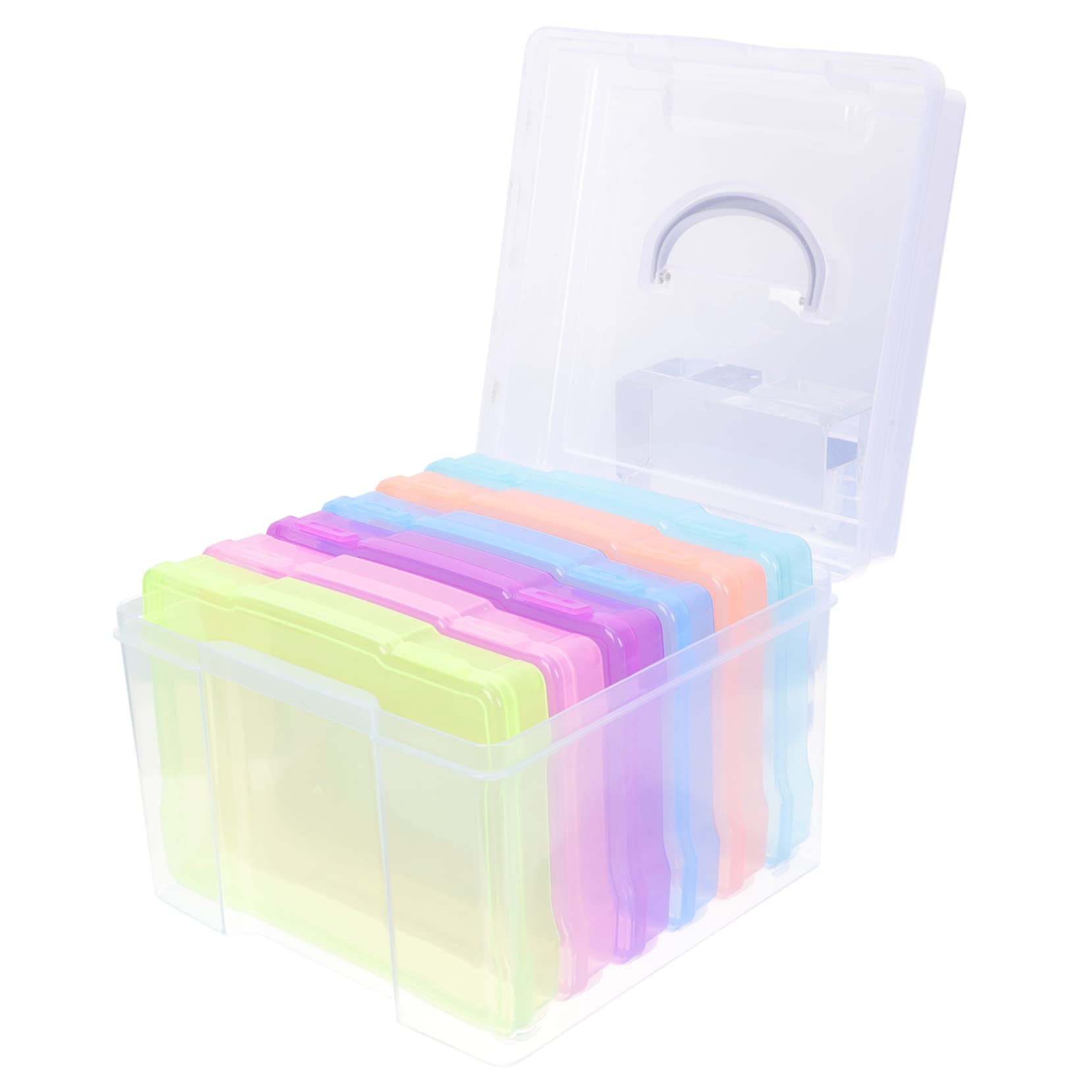 Gatuida Fotobox aus Tragbare Aufbewahrungsbox für Fotos Grußkartenorganizer zur Organisation von Kleinteilen Postkartenbox Langlebig und Stabil