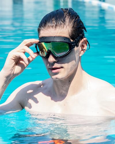 Image of Seasprint Swim Goggles,Wide Angle Anti-fog and UV Leak Proof Goggles,Fashion Swim Glasses for Men Women