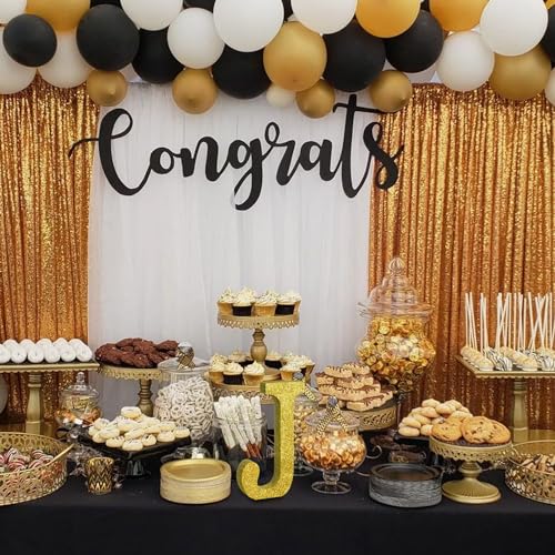Image of TONIFUL 8 Inch Gold Glitter Letter J Table Centerpiece A-Z Gold Birthday Party Decorations,Gold Alphabet J for Birthday,Chrismas,Graduation,Bridal Shower,Wedding,Anniversary Party Supplies