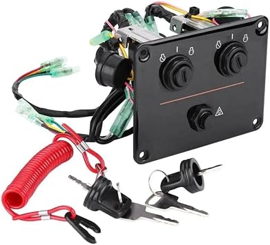 Dual Lgnition Key Switch Assembly Panel for Yamaha for Outboard for Control 6K1-82570-13-00 82570-08 Boat