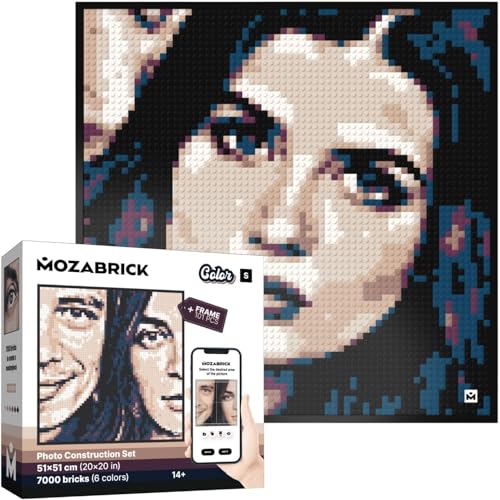 MOZABRICK Color S- Interlocking Brick Mosaic Photo kit, Personalized Gift, Custom, Picture kit, Construction Set, Pixel Art Art Interlocking Brick Painting