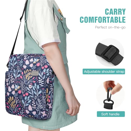 TiMOVO 9-11 Inch Tablet Sleeve Bag with Shoulder Strap for iPad 11-inch A16 2025, iPad 10th Gen. 10.9"/10.2", Galaxy Tab A9+/A11Plus 11", Colorful Flower