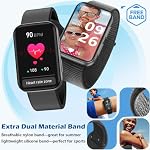 MorePro Health Fitness Tracker avec Blood oxy-gen Monitor et 24/7 Fréquence cardiaque et pression artérielle, moniteur de sommeil, 120+ Sport Modes Waterproof Fitness Watch pour les femmes hommes Android iOS, noir