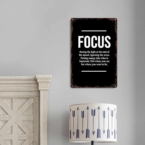 Miniatura 3 de KERUNSM Motivational Canvas Wall Art Black & White Inspirational Quote Funny Metal Tin Signs 8x12 Inch Aluminum Retro Poster-For Living Bathroom