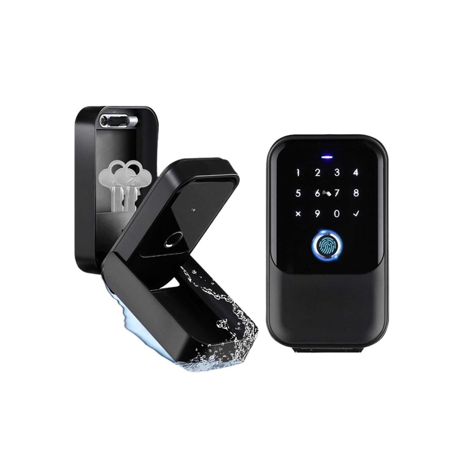 Inteligentny zamek do drzwi, IP66 Wodoodporna inteligentna blokada Karta z hasłem linii papilarnych Odblokuj przenośną blokadę bezpieczeństwa w domu(White ttlock)