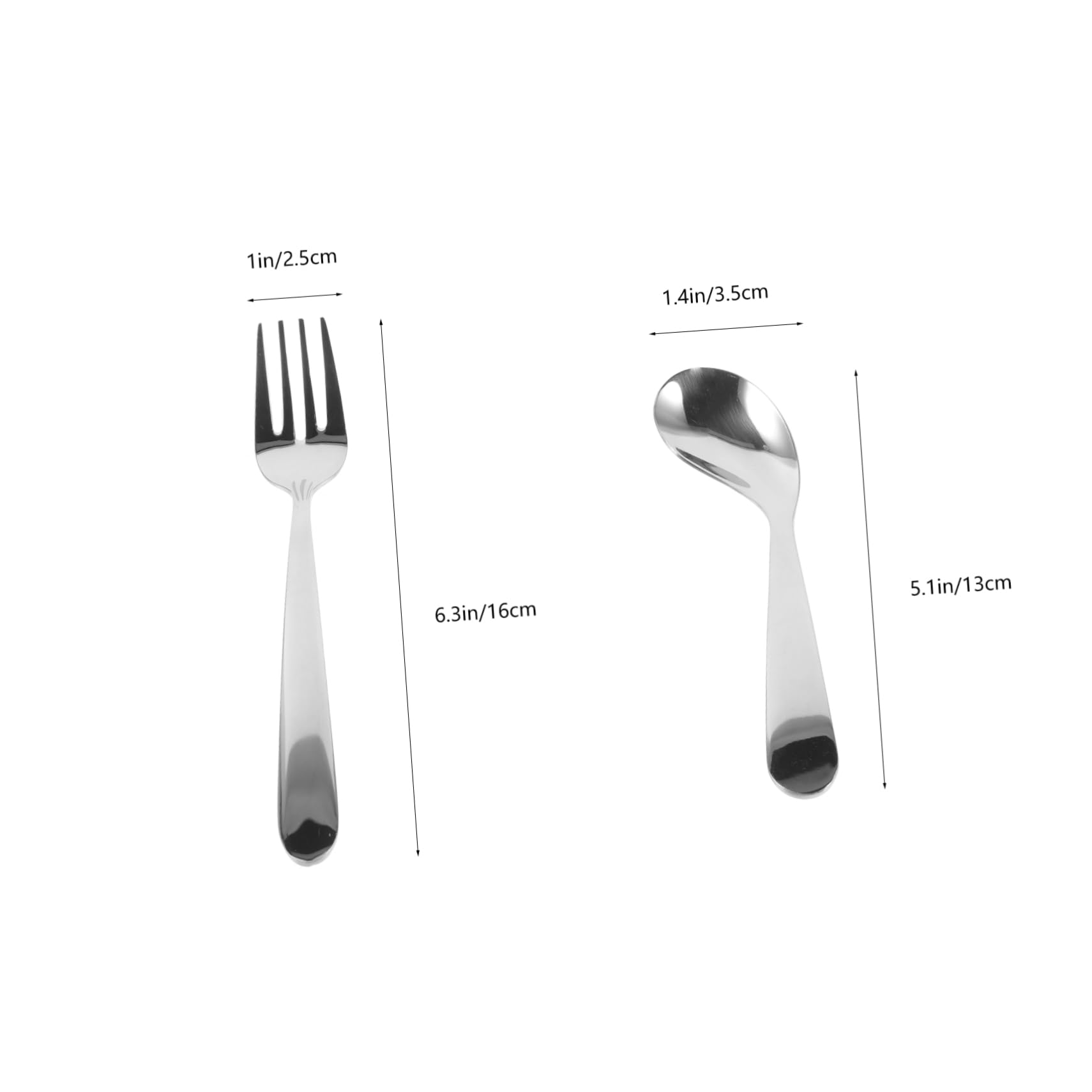 Healeved Angled Spoons for 's Hand-aided Forks Stainless Steel Comfortable to Hold Comfortable Eating Experience