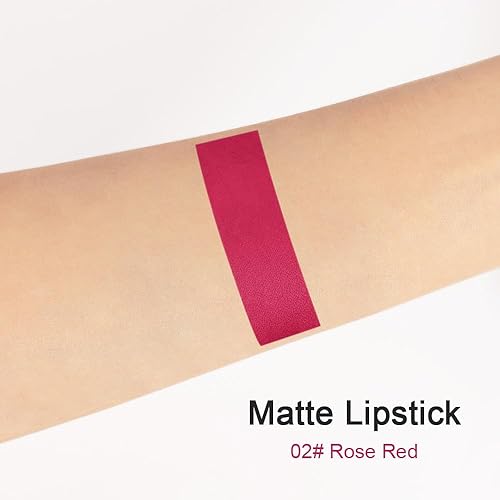 Vista 95 de evpct 8 Uds. Lápiz labial mate y lápiz labial de lápiz labial color rojo rubí oscuro ciruela púrpura vino nude beige marrón mate lápiz delineador 01