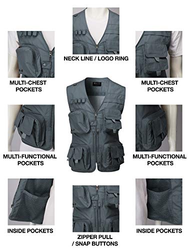 Image of H2H Men's Active Wear Outdoor Vests Work Safari Fishing Travel Utility Summer Vest