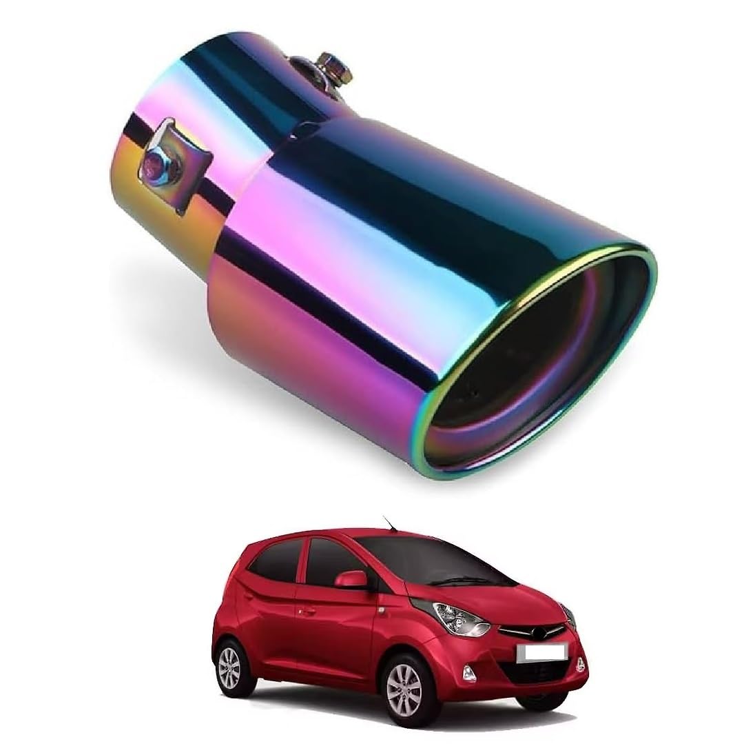 Universal Car Exhaust Muffler Tip Burnt Blue Stainless Steel Show Tail Pipe End Cover for Eon-image-13