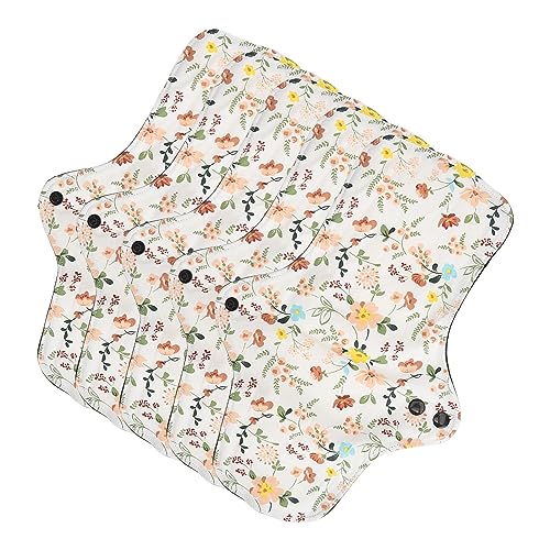 5 Compresas Menstruales Lavables y Transpirables, Protectores Sanitarios, Compresas Menstruales Reutilizables para Mujeres, Almohadillas de Tela de bambú Lavables, Servilletas (L) - imagen 5