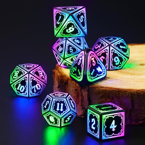 FONVGOGO Light Up Dice Set D and D for Dungeons and Dragons 4 in 1 Color, Cool LED DND Dice with Charging Box Rechargeable Polyhedral Role Playing Dice for DND Gifts RPG (Astral Shard Mixed Colors) by FONVGOGO - Image 2