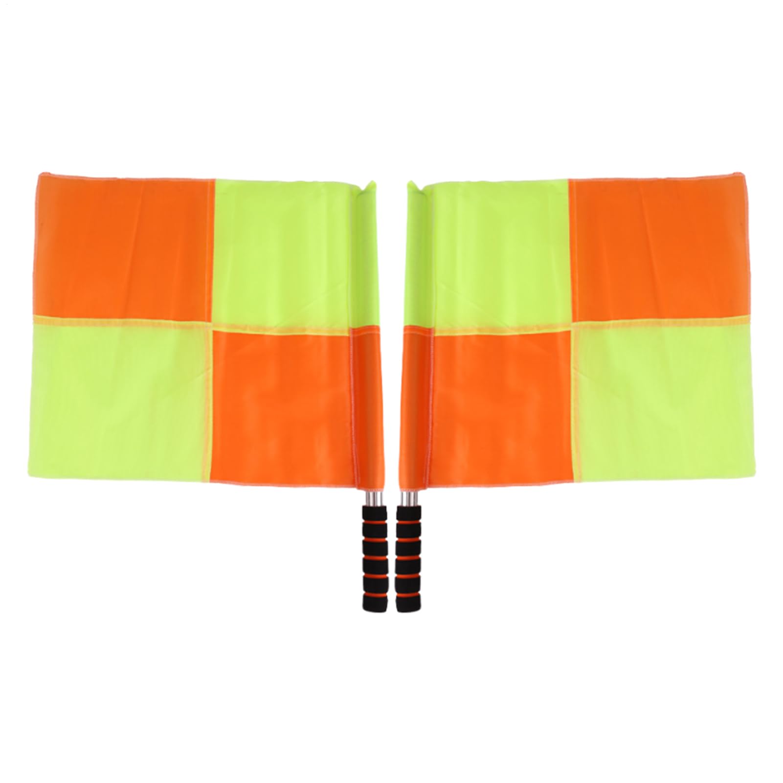 Banderines de Árbitro de Fútbol 2 Jueces de Línea Naranja Amarillo Accesorios Ligeros para Partidos