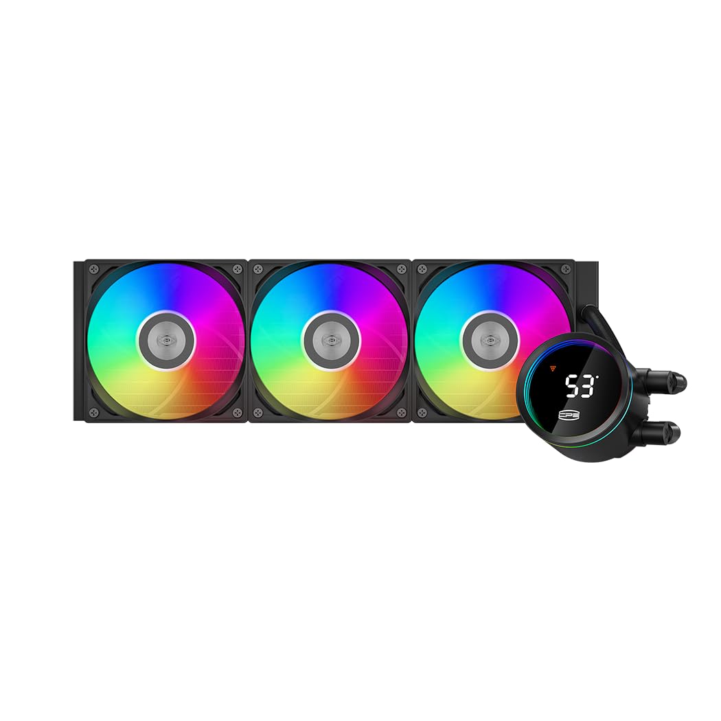 PCCOOLER Raffreddamento Liquido per CPU ARGB con Display Digitale, 3 Ventole Silenziose ARGB PWM, Compatibile con Intel LGA 20XX/1851/1700/1200/115X & AMD AM5/AM4 (DA360 PRO Digital)