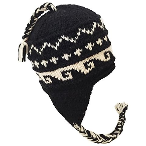Nepal Hand Knit Sherpa Hat with Ear Flaps Cover