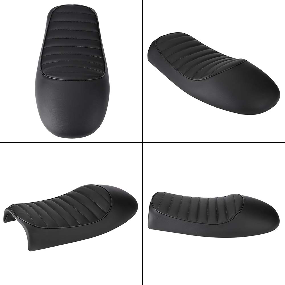 Coussin de Siège Plat de Moto, Banc de Selle Plat Vintage, Sièges de Selle de Moto Résistants aux Chocs avec Coussin Doux, pour CG125 GN CG CB200 CB350 CB400SS CB500 CB750