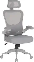 Cadeira de Escritório Ergonômica, DT3 Vita com apoio de cabeça 3D, Apoio Lombar Ajustável, Mesh Spandex Respirável + Tecido Softex Espuma Injetada, Certificada NR-17, Cadeira Giratória (Grey Frame)