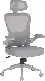 Cadeira de Escritório Ergonômica, DT3 Vita com apoio de cabeça 3D, Apoio Lombar Ajustável, Mesh Spandex Respirável + Tecido Softex Espuma Injetada, Certificada NR-17, Cadeira Giratória (Grey Frame)