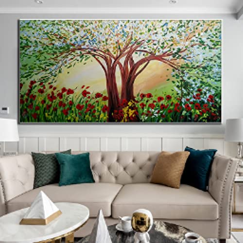 Toile murale art abstrait arbre fleur haute definition impression paysage 60x120 - 4