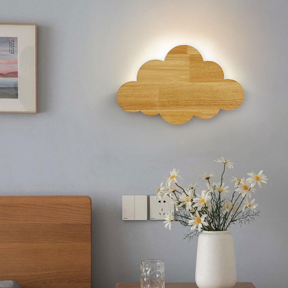 Luz Nocturna De Nube Para Dormitorio, Luces De Nube De Madera Para Guardería De Bebé, Linda Lámpara De Nube Flotante Para Decoración De Habitación, Lámpara De Noche De Nube Colgante G9 Buld Pa