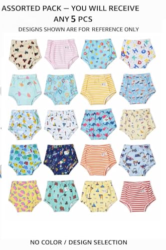 Image of Baby Padded Underwear - Soft Cotton Potty Training Pants for Toddlers, Washable & Reusable, Leak-Proof Training Underwear for Boys & Girls