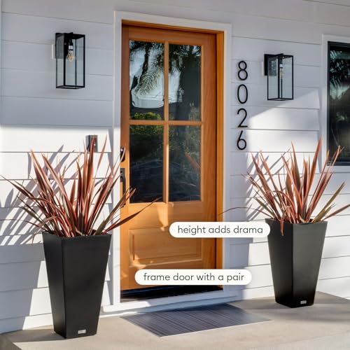 Image of Veradek Pure Series Taper Planter & Drip Tray - Tapered Planter with Shelf