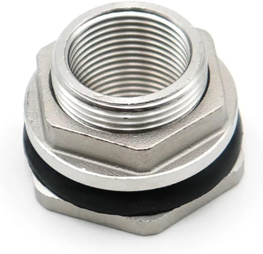 1/2" 3/4" 1" 1-1/2" Dn15 BS*P Female Thread Male Bulkhead Fitting Water Tank Jointer Connector Adapter SUS304 Stainless Steel(DN25)